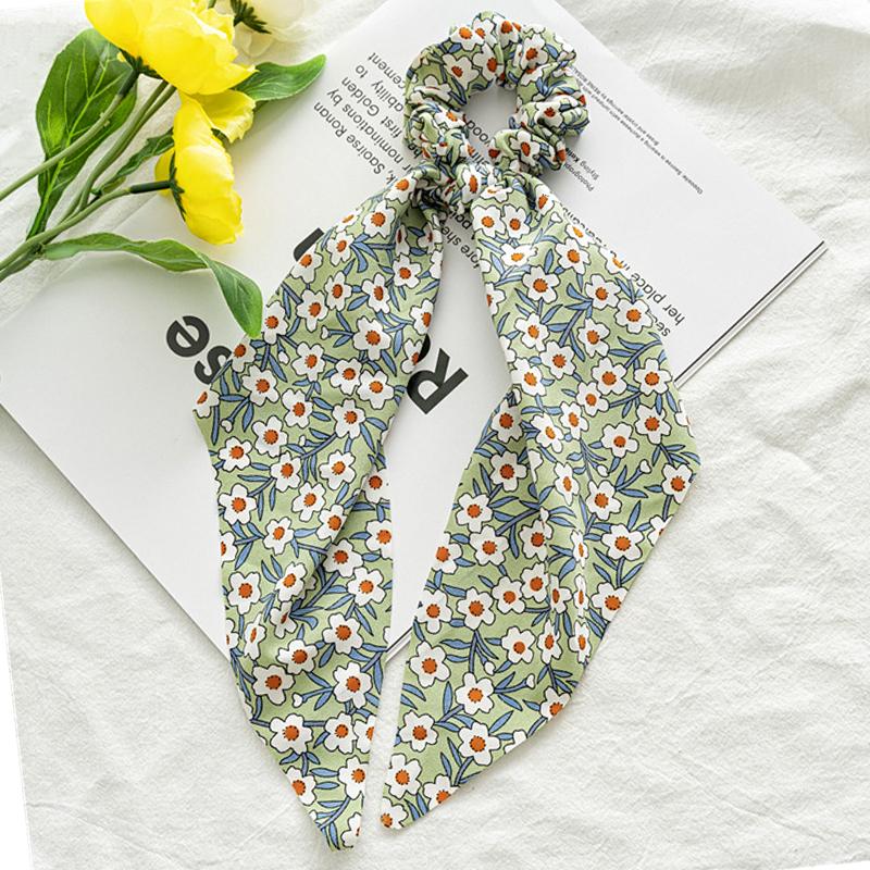 2025 New Flower Bow Hair Ribbons Scrunchies Vintage Satin Ponytail Large Hairbands Rubber Bands Headbands Women Hair Accessories