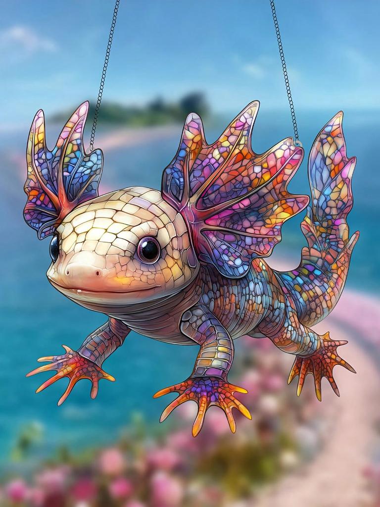 Мексиканская саламандра, цветной ловчий солнца, 2D акриловый подвеска на окно, подходит для украшения дома и сада