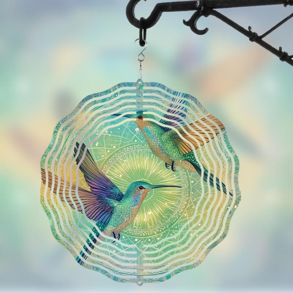 Вращающийся на 360 градусов ветряк-колибри для сада, балкона, двора, уличного декора. Не требует батареек. Подарок на все сезоны