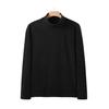 Men Turtleneck Base Shirt Solid Color Long Sleeve Thin Stretchy Tops Autumn Winter Style Base Layer Tops