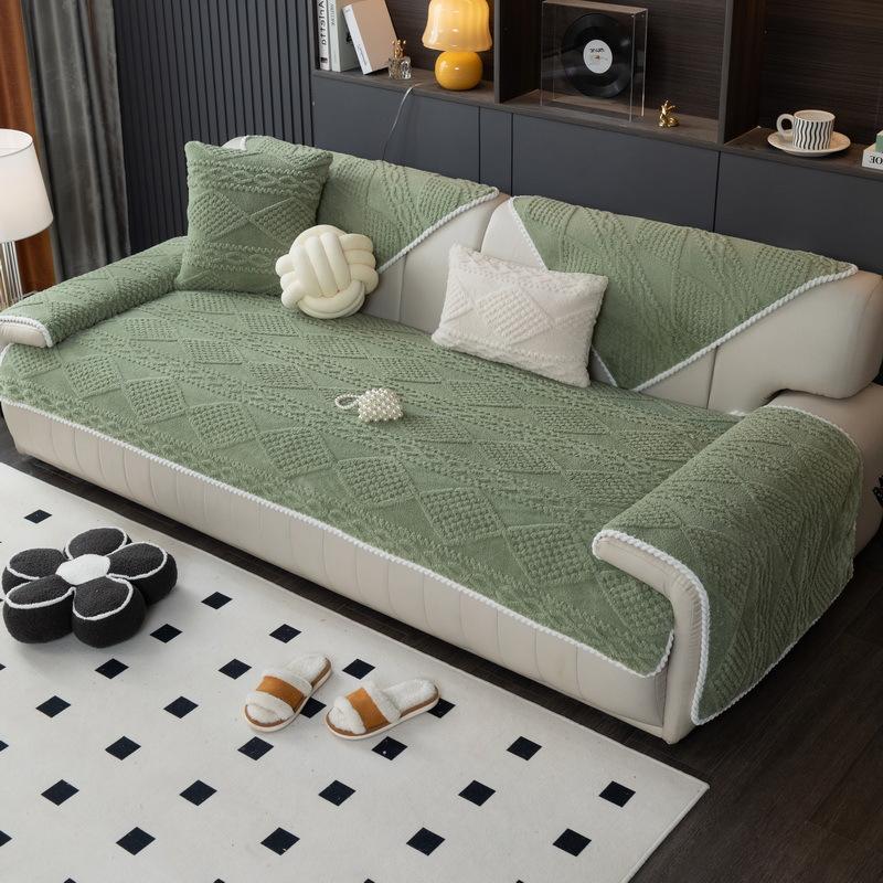Winter Sofa Cushion Plush Non-Slip Thickened Warm Simple Modern Nordic Small Fresh Full Cover Sofa Cover Cover Towel
