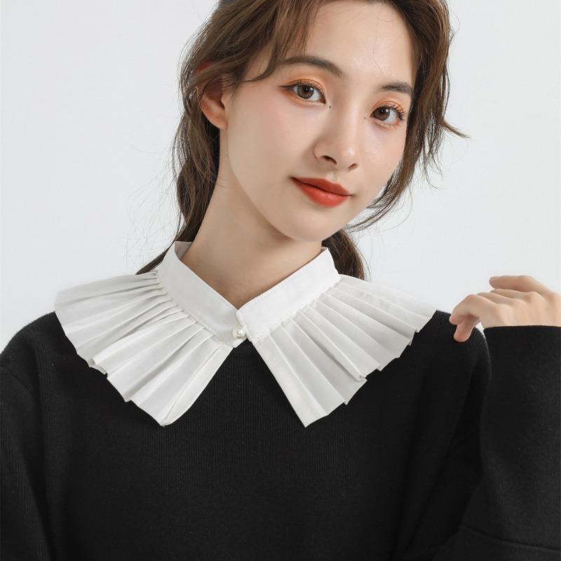 Women Cute Neck Detachable Lapel Collar Shirt Dress Shawl Decorative Fake Collar Sweet Scarf Wrap Lady False Collar
