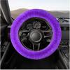 Fur Wool Sheepskin Car Steering Wheel Cover, 15 Inch Fluffy Anti-Slip Auto Steering Wheel Protector For Warm Winter, Universal Fuzzy Plush Vehicle