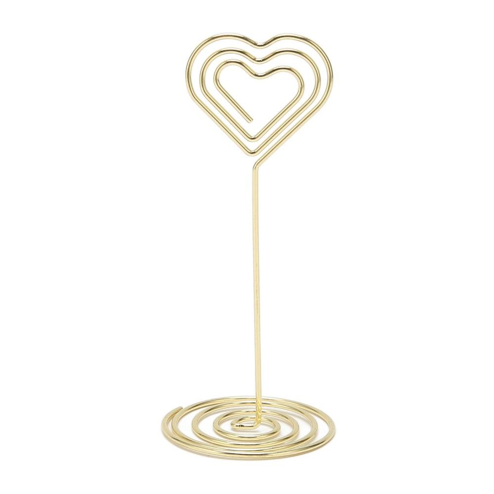 10Pcs Heart Shape Place Card Holder Gold /Rose Gold Name Card Holder  Wedding Party
