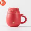 Hi Tang Pincha - Керамическая чайная чашка Lucky Cat с заварочным устройством, кофейная чашка, чашка для чая с молоком, набор для питья, чашка для воды, уникальный дизайн, подарочная чашка для воды для домашнего офиса