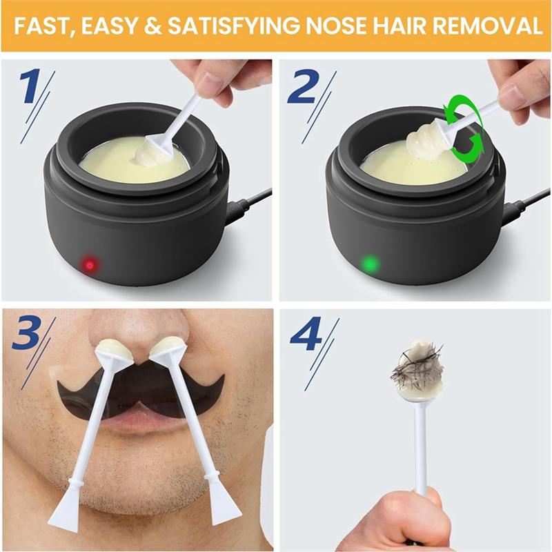 Hair Wax Applicator With Disposable Spatula, 100 Pcs Nose Wax Sticks For Nostril Cleaning, Ear Face Hair Removal