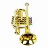 Gold Kid Trumpet Toy with 4 Colored Keys Interesting Educational Musical Children Trumpet Toy