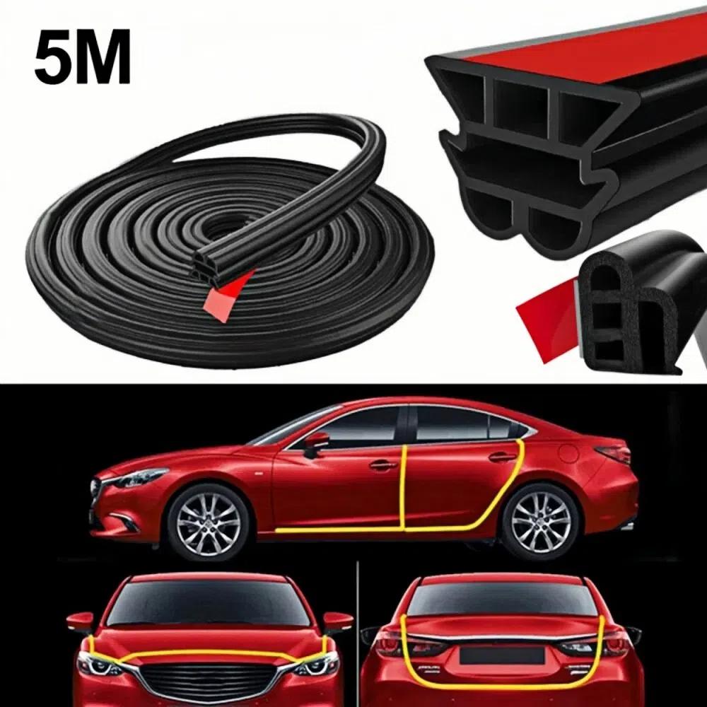 5 м Двухслойная уплотнительная лента для автомобильных дверей Резиновая уплотнительная лента для капота Автомобильные аксессуары