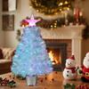 Mini Fiber Optic Tabletop Christmas Tree with Transparent Star Topper YUETJIN 60 Cm High Color Tree