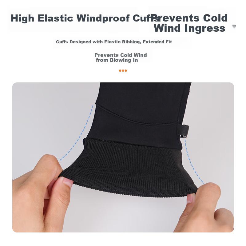PEAK Cycling Gloves Unisex Autumn Winter Waterproof Mountain Bike Outdoor Sports Non-slip Touchscreen Warm Gloves Black