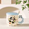 Персонализированная чашка для девочек с высоким внешним видом, устойчивая к высоким температурам, мультяшная милая кружка с маленькой пандой, бытовая керамическая чашка