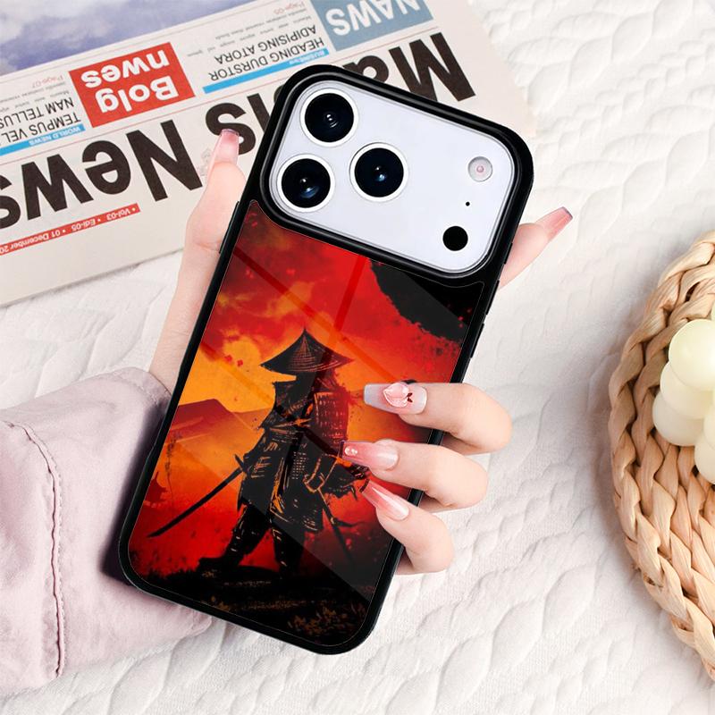 Японский Самурай Ниндзя Ронин Чехол для Телефона Для IPhone 17 16e 15 14 13 12 11 Pro Max Air Mini Мягкий Защитный Чехол