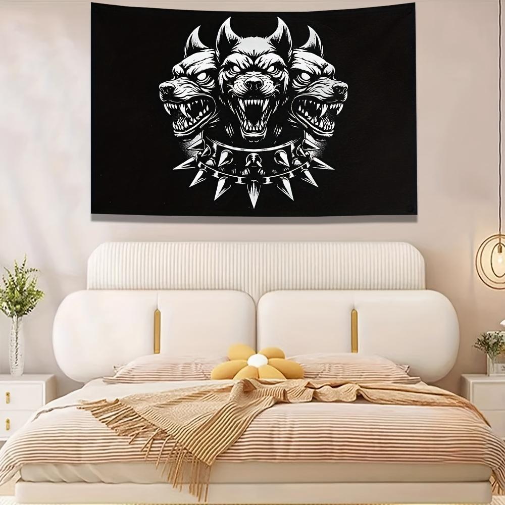 Gothic Wolf Head Tapestry Flag Banner Wall Decor Man Cave Poster Art Tribal Animal Mascot Decor Luxury Room Hanging 60x90cm