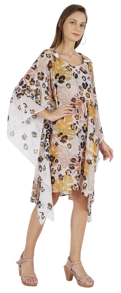 Moomaya Women  S Short Hoodie Kaftan Loose Tunic Kimono Sleeve Mini Beach Cover Up