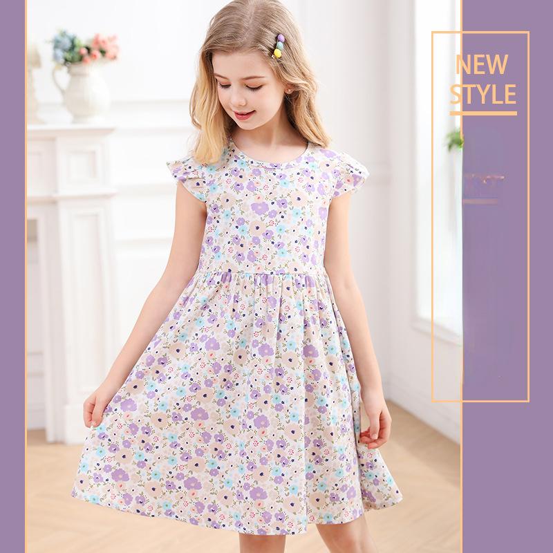 Children's Cotton Fashion Floral Princess Dress Summer Girls Sweet Dress