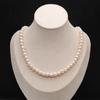 Women Necklace Warm White Pearl Necklace 7-8mm For Birthday Christmas Halloween Gifts 45cm