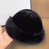 Autumn And Winter Women'S Fashion Fur Cap Fur Hat Fur Hats Mongolian Hat Brimless Plush Fluffy Skiing Riding Warm Caps