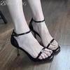 Модная обувь на высоком каблуке Женские босоножки на каблуке Квадратный носок Тренд 2025 Платье С открытым носком Элегантные туфли-лодочки Летние Новые Шпильки Sandalias De Mujer