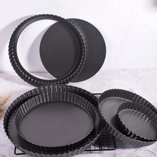 Форма для выпечки с антипригарным покрытием и съемным дном, волнистые края 6/8/10 дюймов, форма для пиццы, хлеба, кексов, пирогов, жаропрочные формы для пирогов