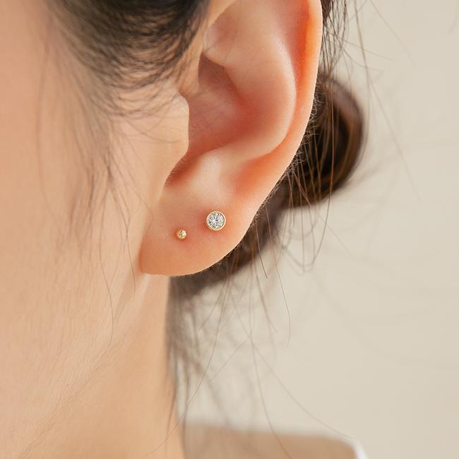 Пирсинг Lunne 14K Круглый Q (14-каратное золото) (Толщина стержня 1 мм) #Pib11