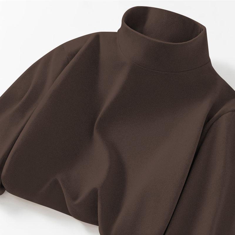 Унисекс приталенная флисовая рубашка с длинным рукавом и полуводолазкой для осени и зимы