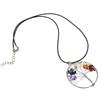 Natural Gemstone 7 Chakra Healing Tree of Life Pendant Necklace Charming