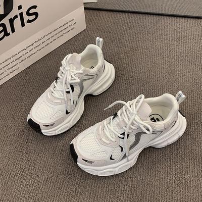 Женские кроссовки на плоской подошве, туфли на платформе в стиле пэчворк, повседневные женские кроссовки с толстой подошвой и круглым носком, размер 35-40