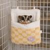 Warm Pet Swing Bag Velvet Sugar Glider Hanging Hammock Guinea Pig Bed Hamster Plush Hammock  Winter