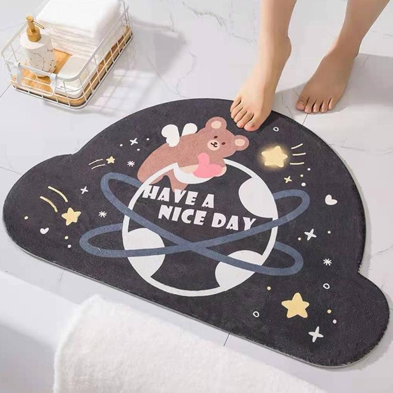 Cartoon Soft and Thick Imitation Cashmere Carpet Door Mat Dirt Resistant Wear-resistant Carpet Non-slip Absorbent Mat
