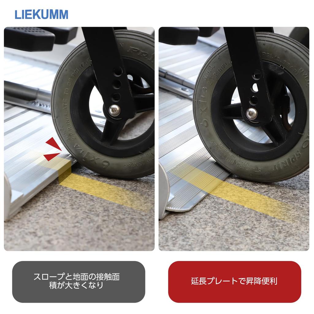 LIEKUMM Инвалидная коляска 61см 76см 300кг Вес Легкая с Электрической поддержкой для Пожилых и Инвалидов Рампа, Длинная, Широкая, Вместимость, Алюминий,