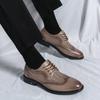 Designer New Brogue Men Brand Business Party Oxford Leather Shoes Male Summer Breathable Solid Color Leather Mesh Shoes