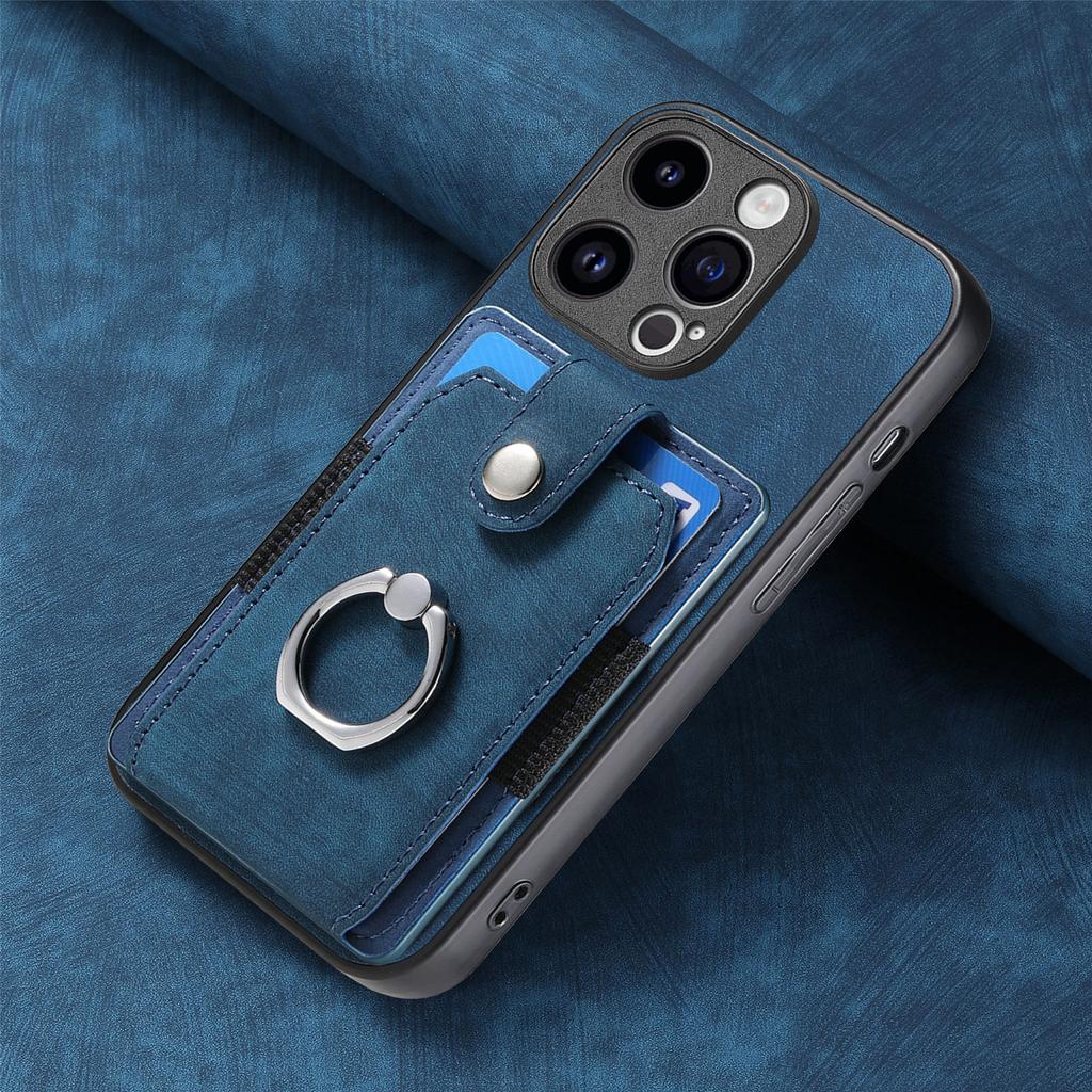 PU Leather Magnetic Card Wallet Ring Holder Phone Case for iPhone 15 14 Plus 13 12 11 Pro XSMAX for Samsung S23 S22 S21 Ultra Plus A05 A14 A54 A13 A53