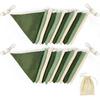 2 Sets of Sage Green Pennant Banner 24Pcs Nursery Garland Flags Olive Green Fabric Linen Triangle Streamers for Baby Room Decor Kids Jungle Safari