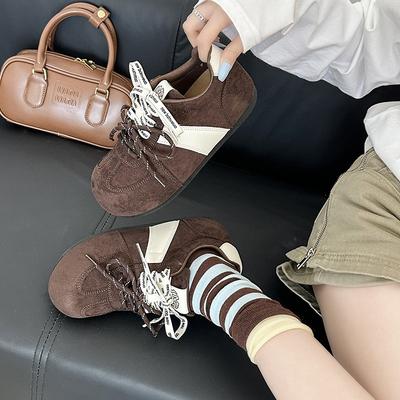 Повседневные женские осенние новые универсальные толстоподошвенные туфли с большой головой, уродливо-милые, как хлеб