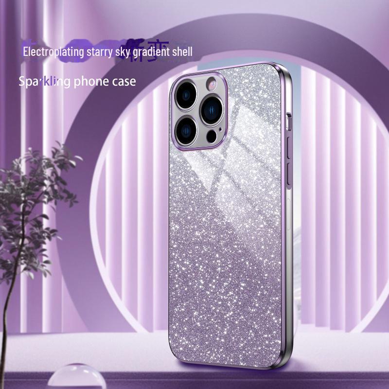 Градиентный блестящий гальванизированный защитный чехол для iPhone X до 16, совместимый с 14 Pro Max, защита от падений