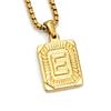 Мужское ювелирное изделие Ожерелье 18K Золото Квадратный Двусторонний 26 Английских Букв Подвеска Титановая Сталь Ожерелье