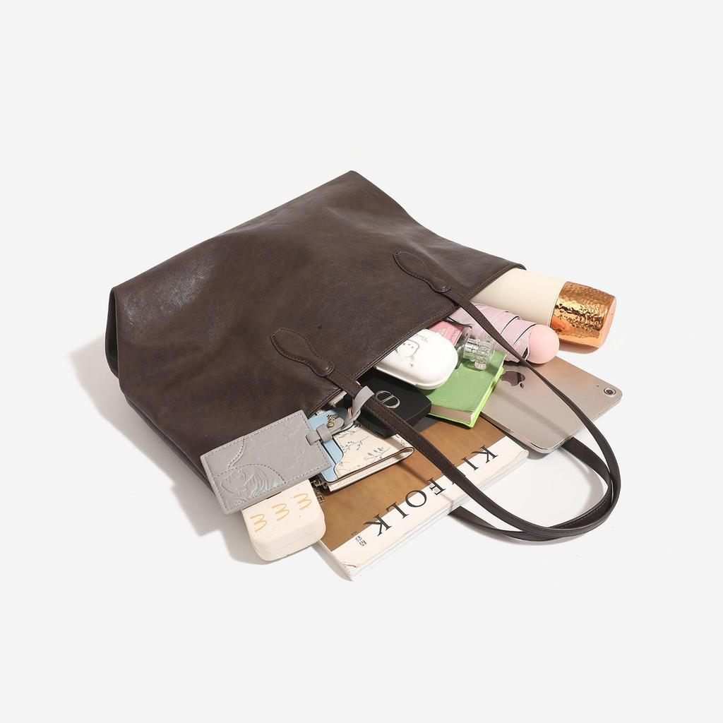 Женская сумка-тоут из натуральной кожи - Большая вместимость, Высокое качество, Сумка на плечо для поездок на работу 2025