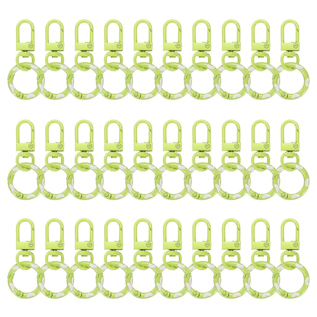 30pcs Lobster Claw Fastener Keychain Swivel Trigger Clips Zinc Alloy Colorful Key Chain Clips Snap Hook Jump Flat Split Ring DIY Craft Jewelry Making