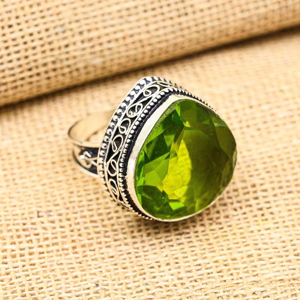 Ювелирные изделия из стерлингового серебра 925 пробы с драгоценным камнем перидот ручной работы для подарка на помолвку