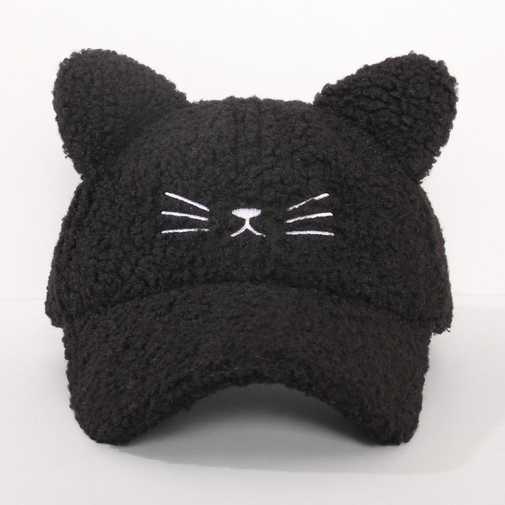 Adjustable Fleece Peaked Hat Lamb Fleece Baseball Cap New Cat Ear Baseball Cap Women Girls