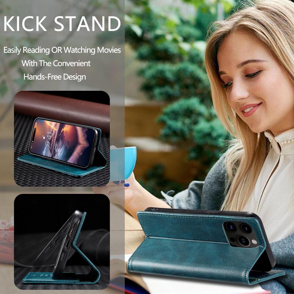 Откидной чехол-кошелек с защитой от кражи, магнитный кожаный чехол для iPhone 15, 14, 13, 12, 11 Pro Max XS MAX 8P 7P/Samsung S23 S22 S21 Ultra Plus A14 A54 A13 A53