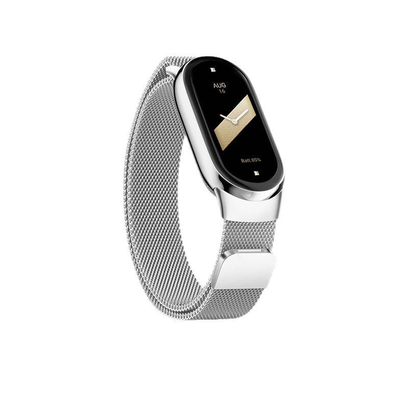Совместимый миланский магнитный ремешок для Xiaomi Band 8/9 NFC - Нержавеющая сталь