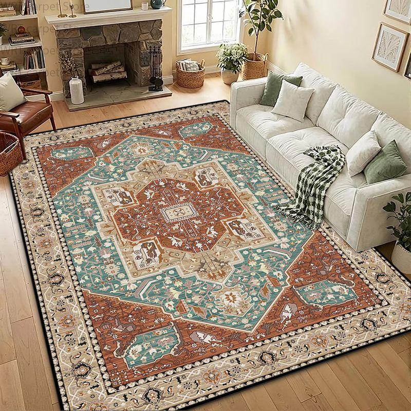 Vintage Bohemian Rug—Non-Slip Rug for Living Room Sofas and Coffee Tables, Bedroom Floor Mat, Home Decor
