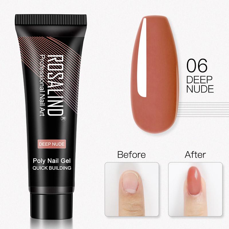 ROSALIND 15 мл блестящий УФ-гель для наращивания ногтей лак для ногтей быстрое наращивание полигель для ногтей для дизайна ногтей