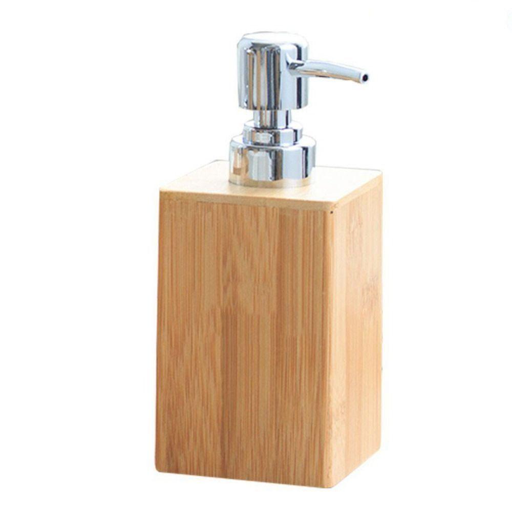 Pump Shampoo Dispenser Bamboo Soap Container Supplies Soap Dispenser Home