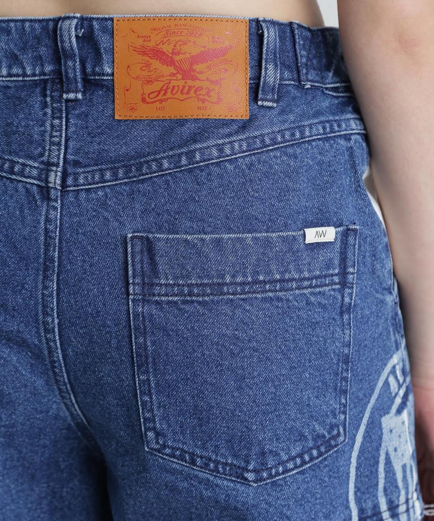 AVIREX CUTTING DENIM PANTS Women's S 432 Used 783-5111601