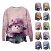 Women's Fashion Printed Long Sleeve Loose Round Neck Sweatshirt Top Fall