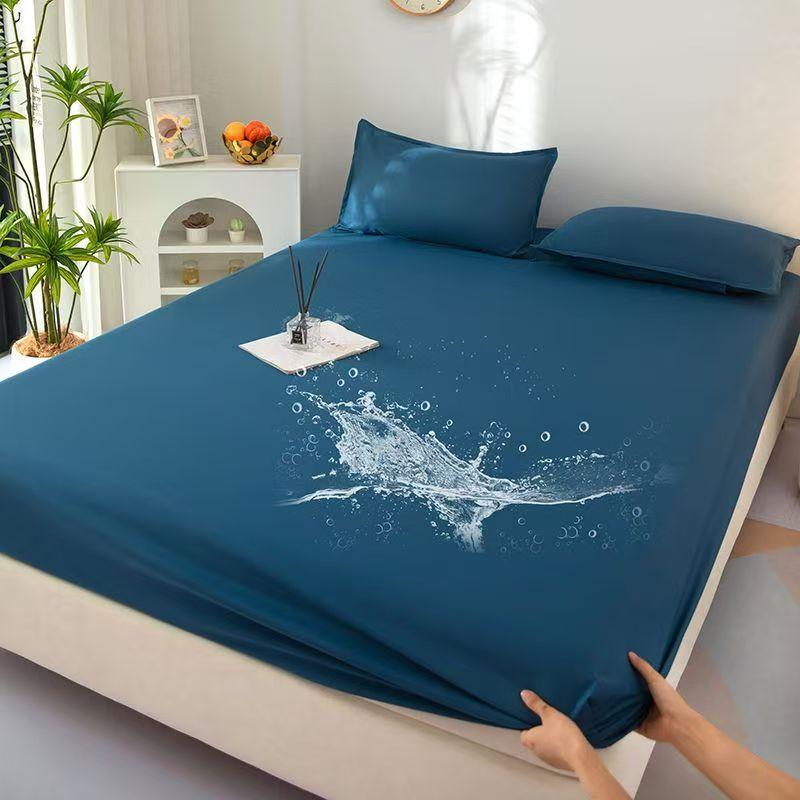 100% водонепроницаемая хлопковая простыня с резинками. Нескользящие регулируемые наматрасники для односпальной двуспальной кровати размера «king-size», 150/180/200 см.