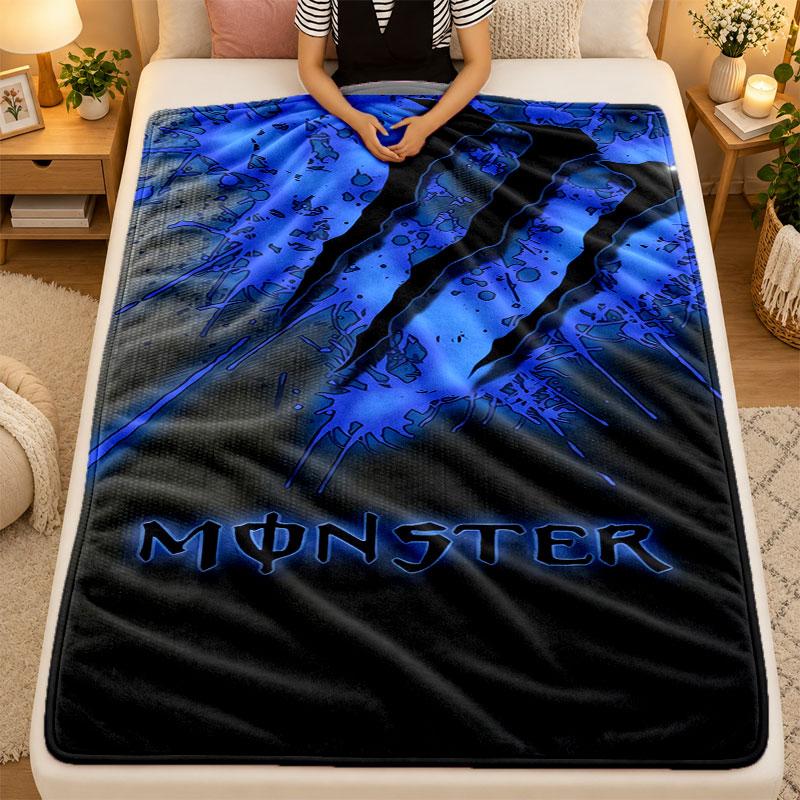 Фланелевое одеяло Monster Energy Теплое Мягкое Плед для Использования в Помещении на Диване Кровати Гостиной