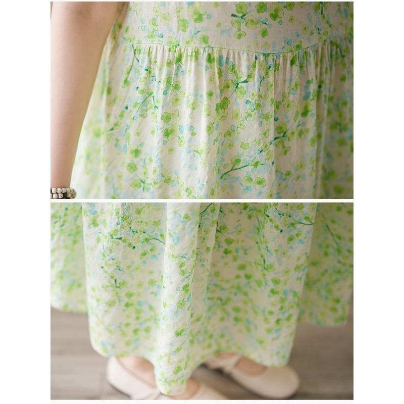 DIMANAF 2025 Новое летнее женское платье большого размера в винтажном стиле с принтом, свободный базовый сарафан, повседневное плиссированное длинное платье